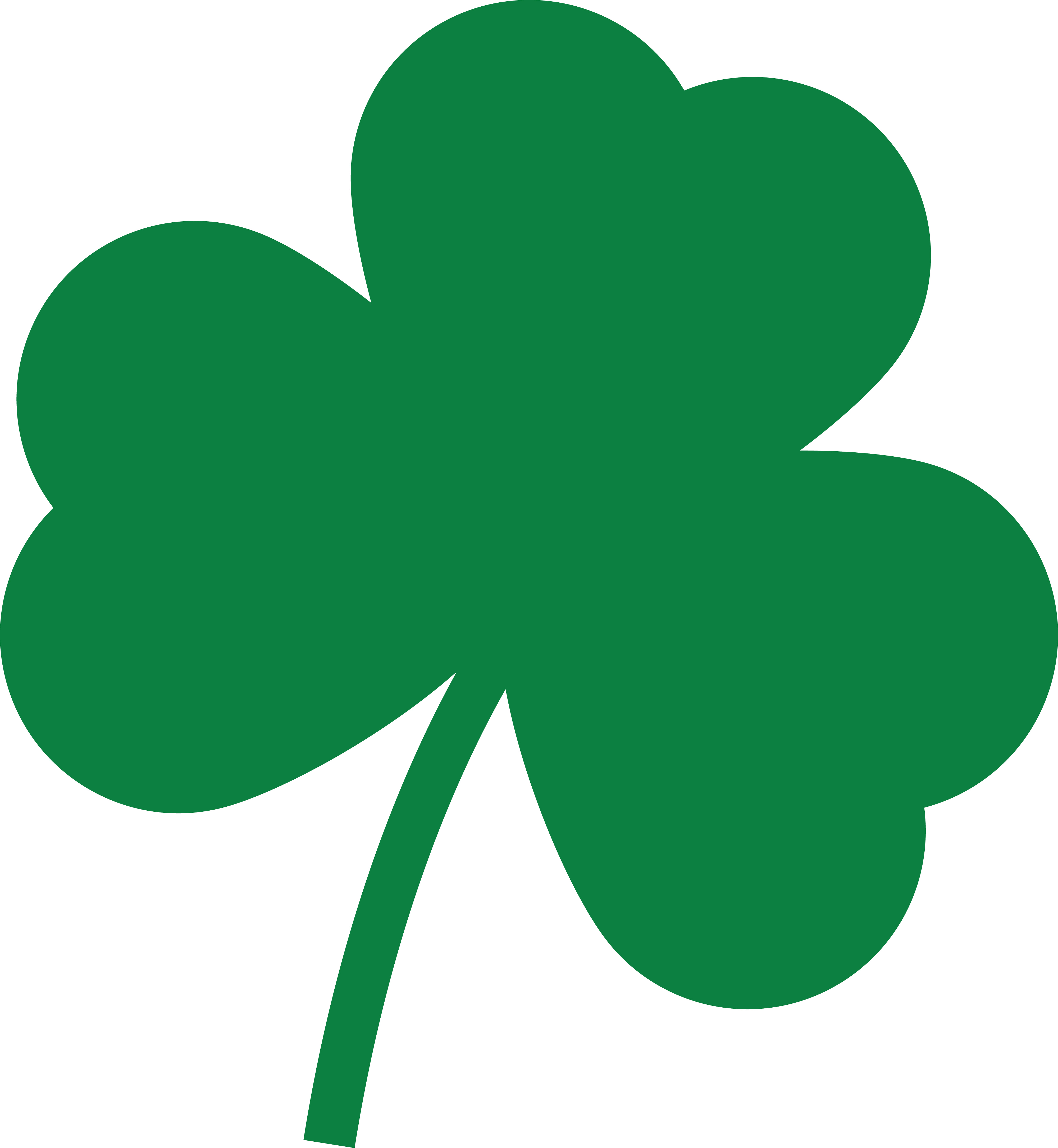 Free Clipart Of A St Paddys Day Solid Green Shamrock Four Leaf Clover