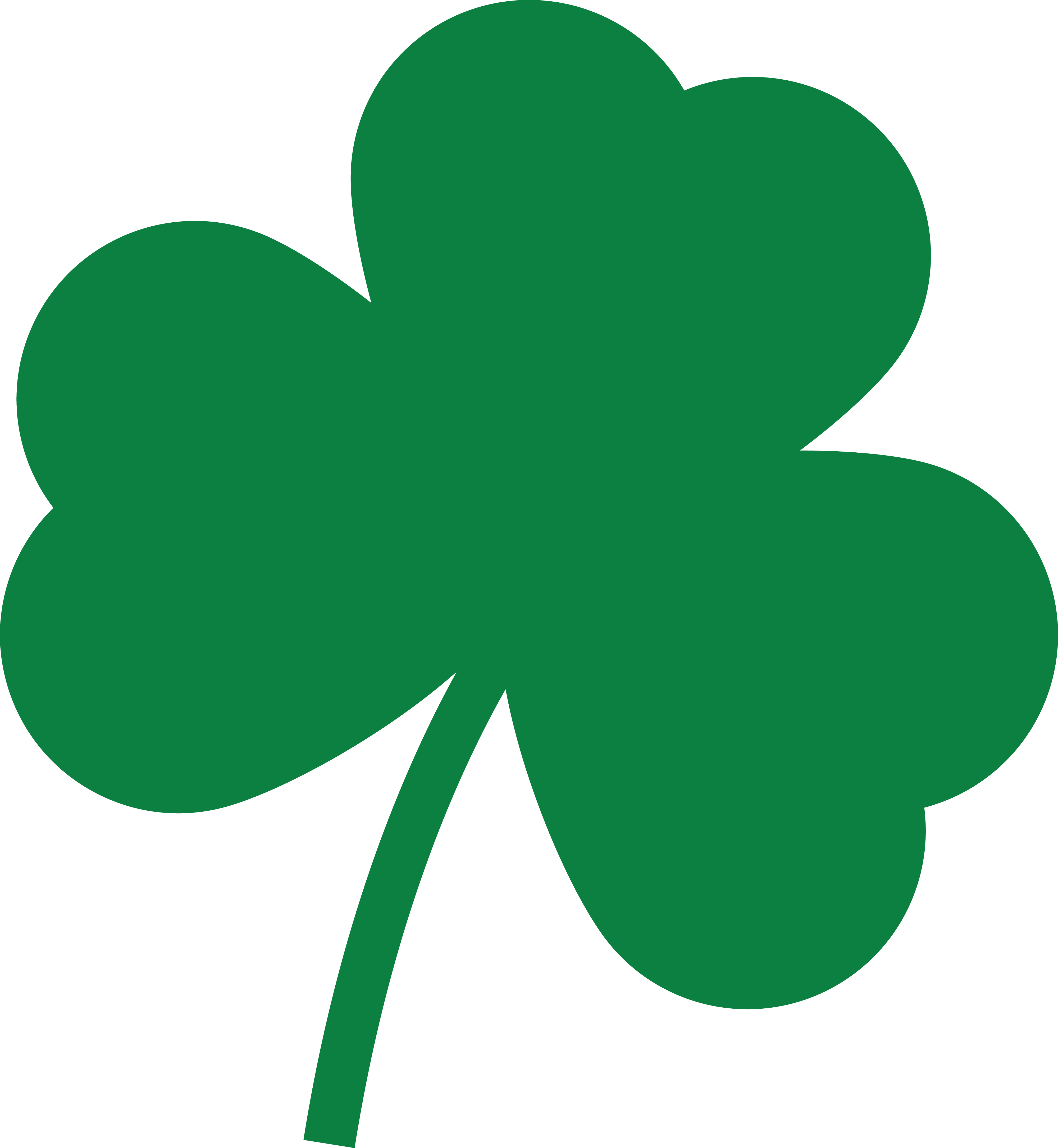 Free Clipart Of A St Paddys Day Solid Green Shamrock Four Leaf Clover