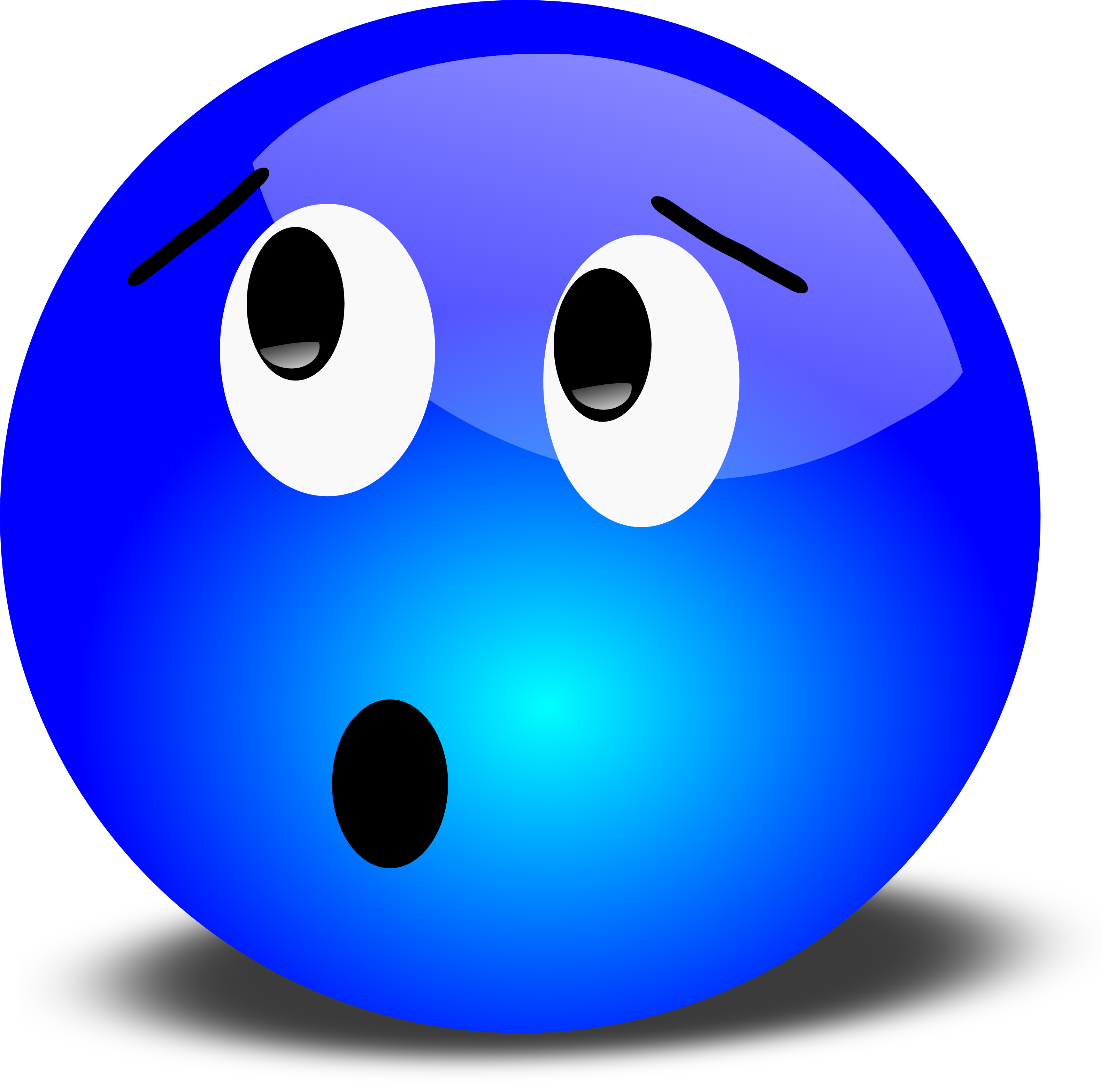 Free 3D Worried Smiley Face Clipart Illustration
