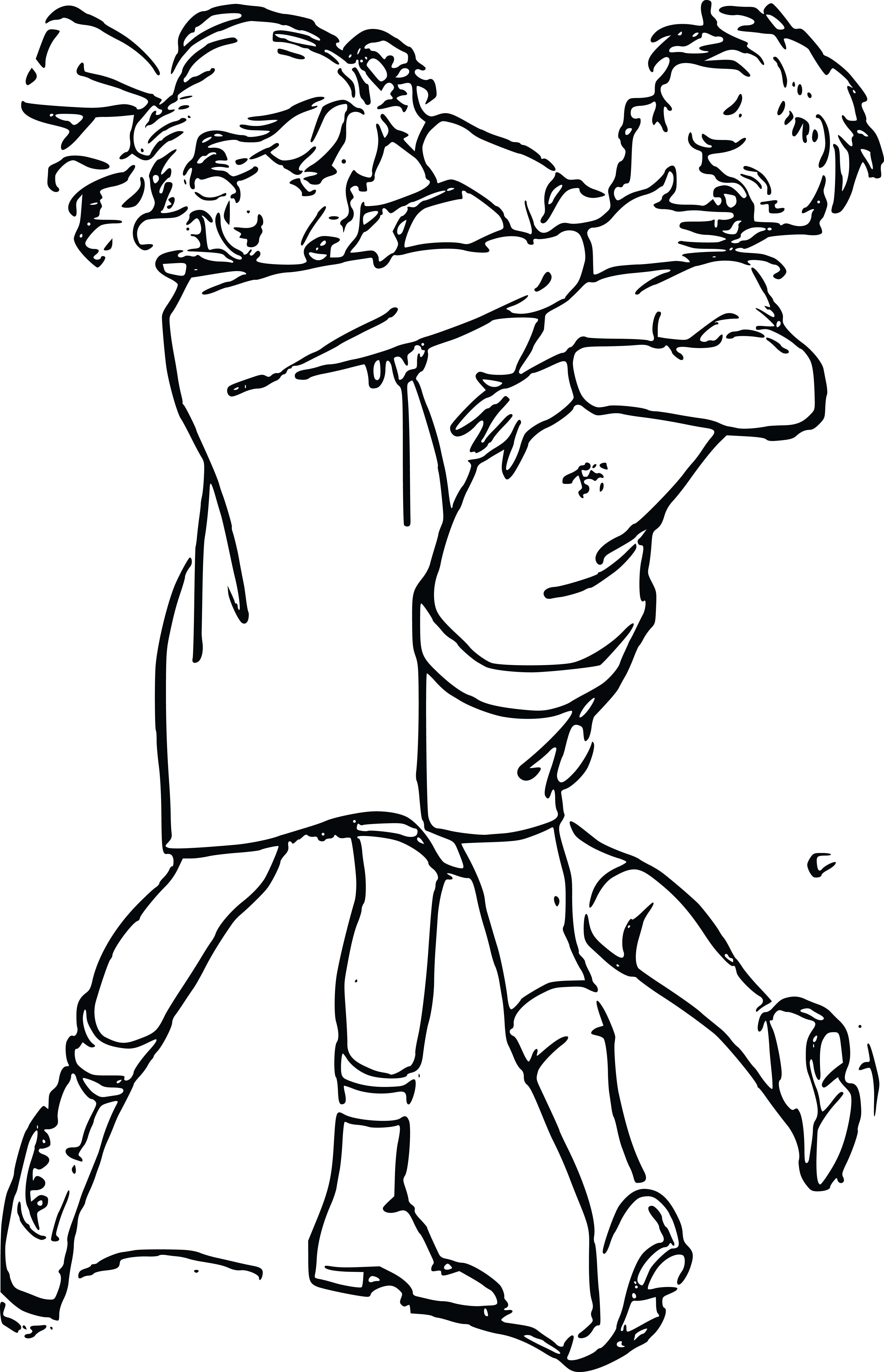Free Clipart Of A Boy And Girl Fighting