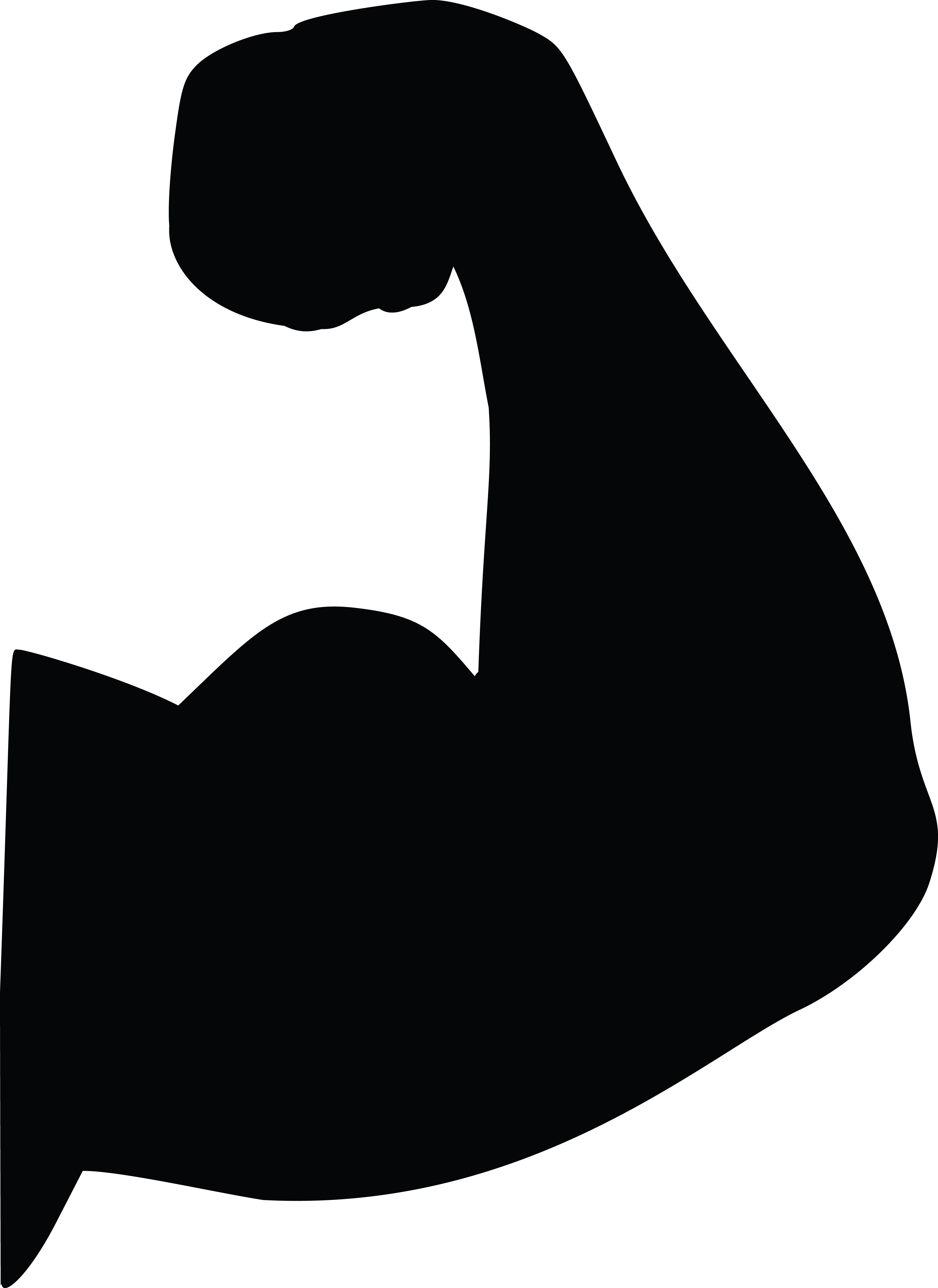 Free Clipart Of A Silhouetted Strong Man Flexing His Bicep