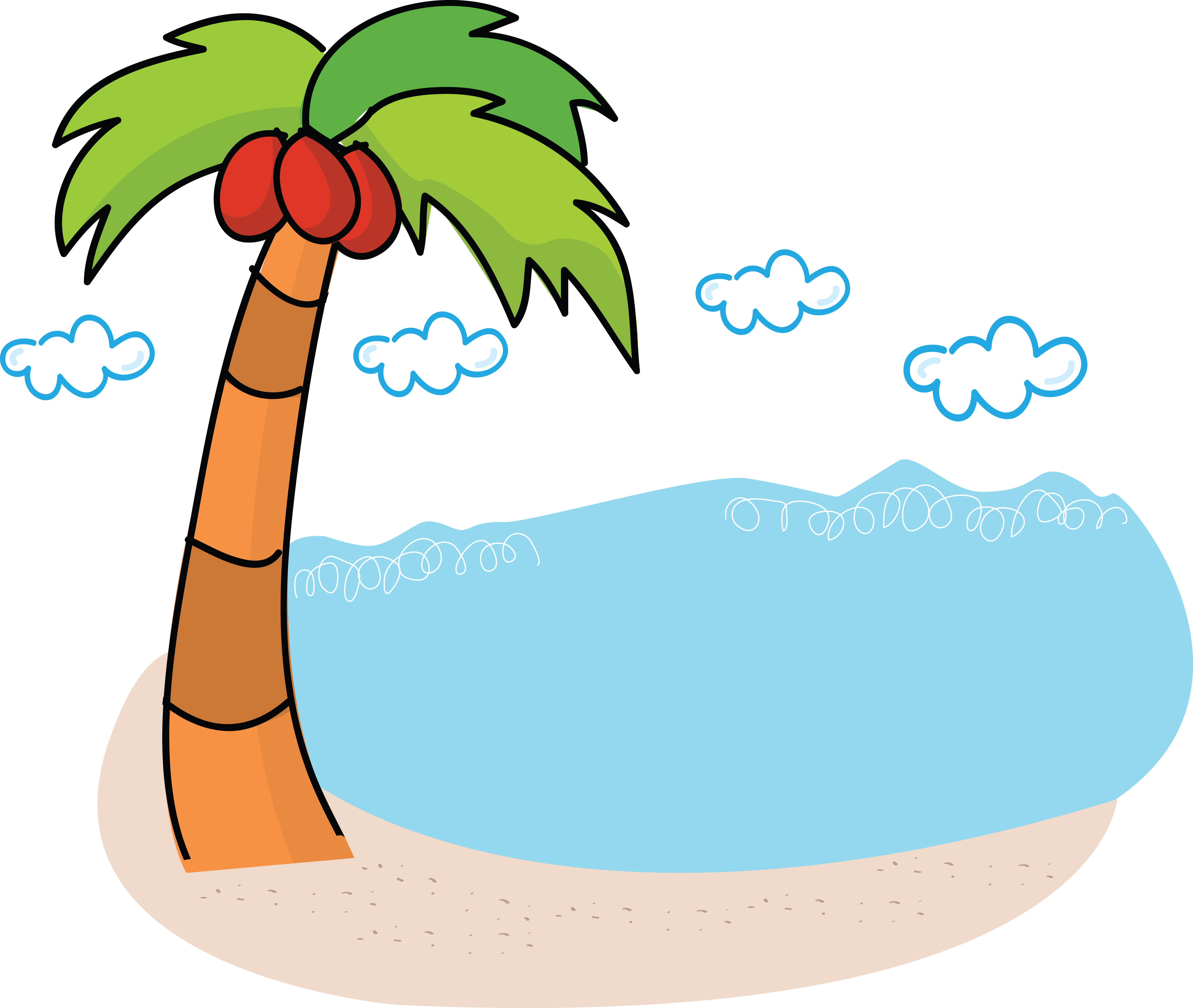 palm tree beach clip art