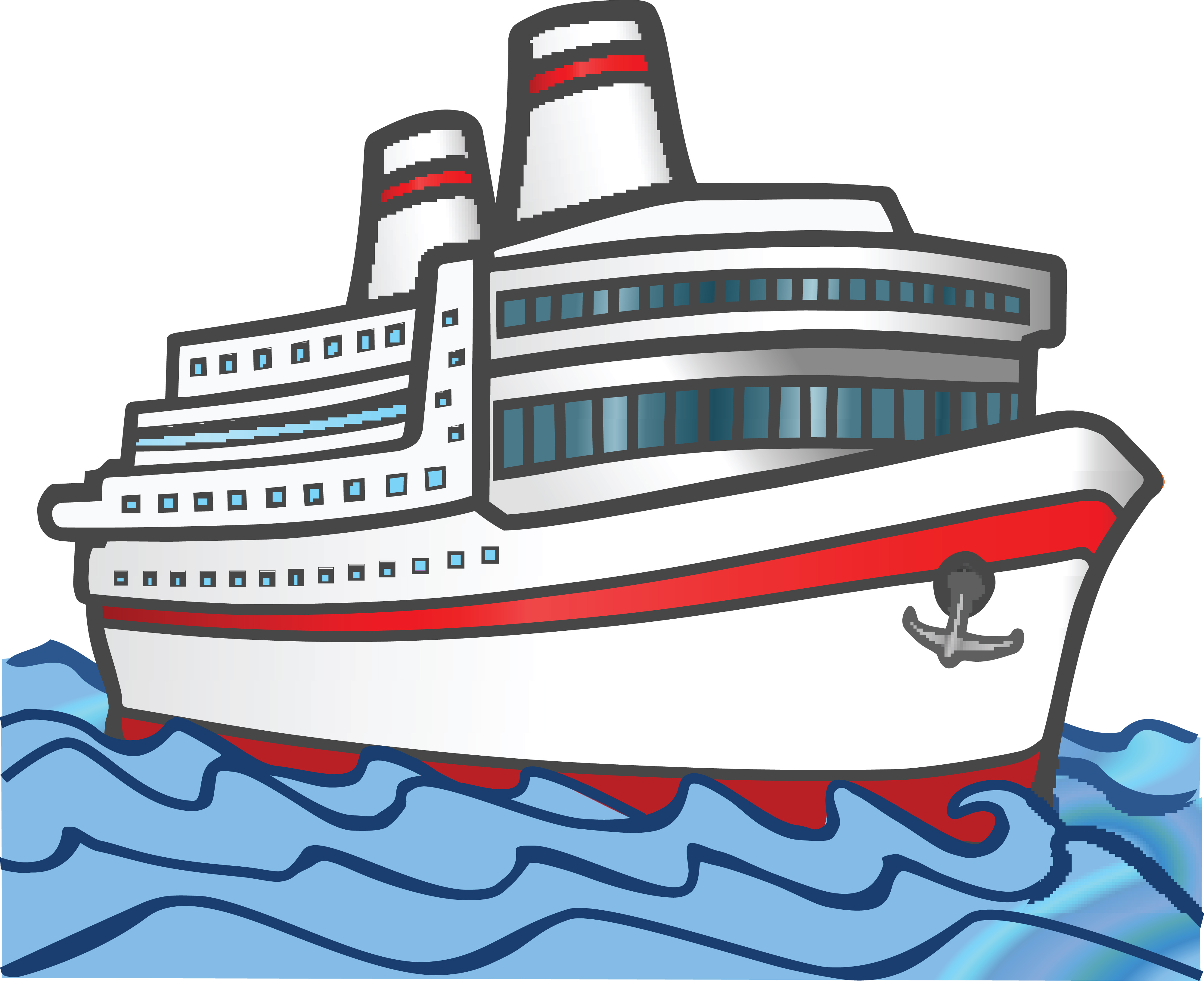 cruise ship cartoon drawing