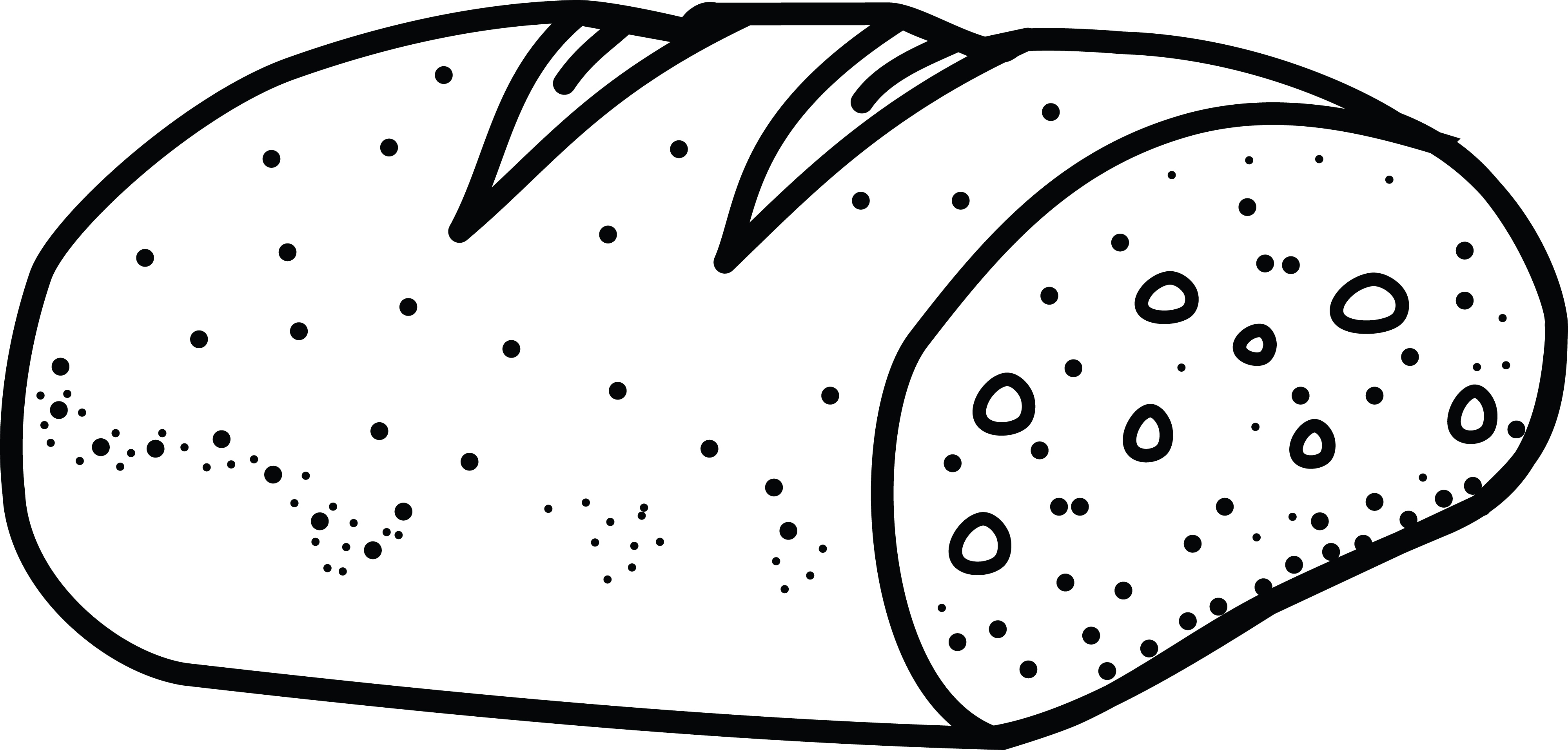 Color drawing pencil cartoon long bread food Vector Image