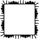 Free Clipart Of A Square Frame Of Mosques In Black And White