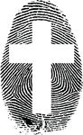 Free Clipart Of A Thumb Print With A Cross