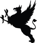 Free Clipart Of A Silhouetted Griffin
