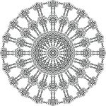 Free Clipart Of A Black And White Calligraphic Circle Mandala