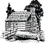 Free Clipart Of A Rustic Log Cabin