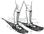 Free Clipart Of A Person Wearing Snow Shoes