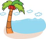 Free Clipart Of A Palm Tree And Beach