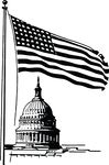 Free Clipart Of A USA Flag And Capitol Building
