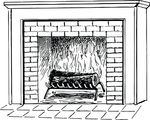 Free Clipart Of A Log Burning In A Fireplace