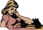 Free Clipart Of A Retro Woman Talking On The Phone