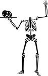 Human Skelton With Skull On A Platter Free Halloween Vector Clipart Illustration