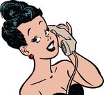 Free Clipart Of A Retro Woman Talking On A Phone