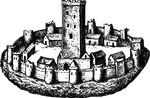 Free Clipart Of A Fortified Village