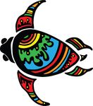 Free Clipart Of A Colorful Swimming Sea Turtle