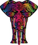 Free Clipart Of A Colorful Elephant