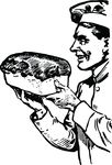 Free Clipart Of A Baker Holding Fresh Bread