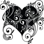Free Clipart Of A Love Heart With Swirls