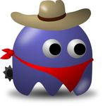 Rodeo Cowbow Avatar Character With Hat Bandana And Spurs Free Vector Clipart Illustration