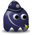 Policeman Avatar Character With A Whistle Free Vector Clipart Illustration
