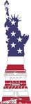 Free Clipart Of An American Patterned Statue Of Liberty