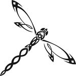 Free Clipart Of A Tribal Dragonfly