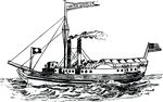 Free Clipart Of A Steam Boat