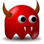 Devil Avatar Character With Horns And Fangs Free Vector Clipart Illustration