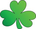 Free Clipart Of A Green Outlined Clover Shamrock St Patricks Day