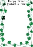 Free Clipart Of A Happy St Patricks Day Greeting And Shamrock Clover Border