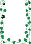 Free Clipart Of A St Patricks Day Shamrock Clover Border