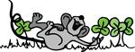 Free Clipart Of A St Patricks Day Mouse Playing In Shamrock Clovers