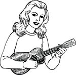Free Clipart Of A Woman Playing A Ukulele