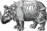 Free Clipart Of A Rhino With Armor