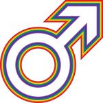 Free Clipart Of A Rainbow Male Gender Symbol
