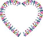 Free Clipart Of A Heart Frame Of Hands