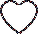 Free Clipart Of A Patriotic American Star Patterned Heart