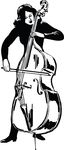 Free Clipart Of A Woman Playing A Double Bass