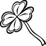 Free Clipart Of A Black And White St Paddys Day 4 Leaf Clover Shamrock