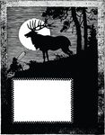 Free Clipart Of A Silhouetted Deer Border