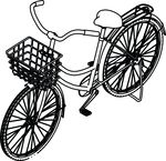 Free Clipart Of A Bicycle With A Basket