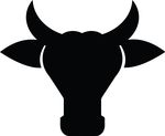 Free Clipart Of A Silhouetted Cow Head