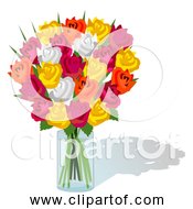 Free Vector Clipart Of Colorful Bouquet Of Roses
