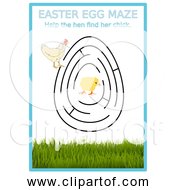 Free Clipart Of Easter Egg Maze With Hen And Chick