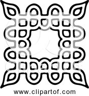 Free Clipart Of Square Design Element Black And White Version