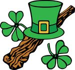 Free Clipart Of A St Patricks Day Leprechaun Hat And Shamrocks