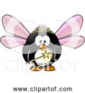 Free Clipart Of Fairy Penguin With Magic Wand